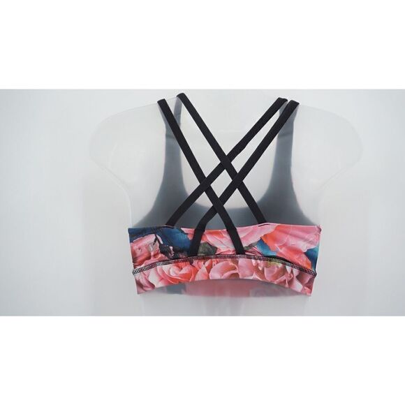 Lululemon Energy Bra Secret Garden Pink Black Floral Size 4 - Picture 3 of 7